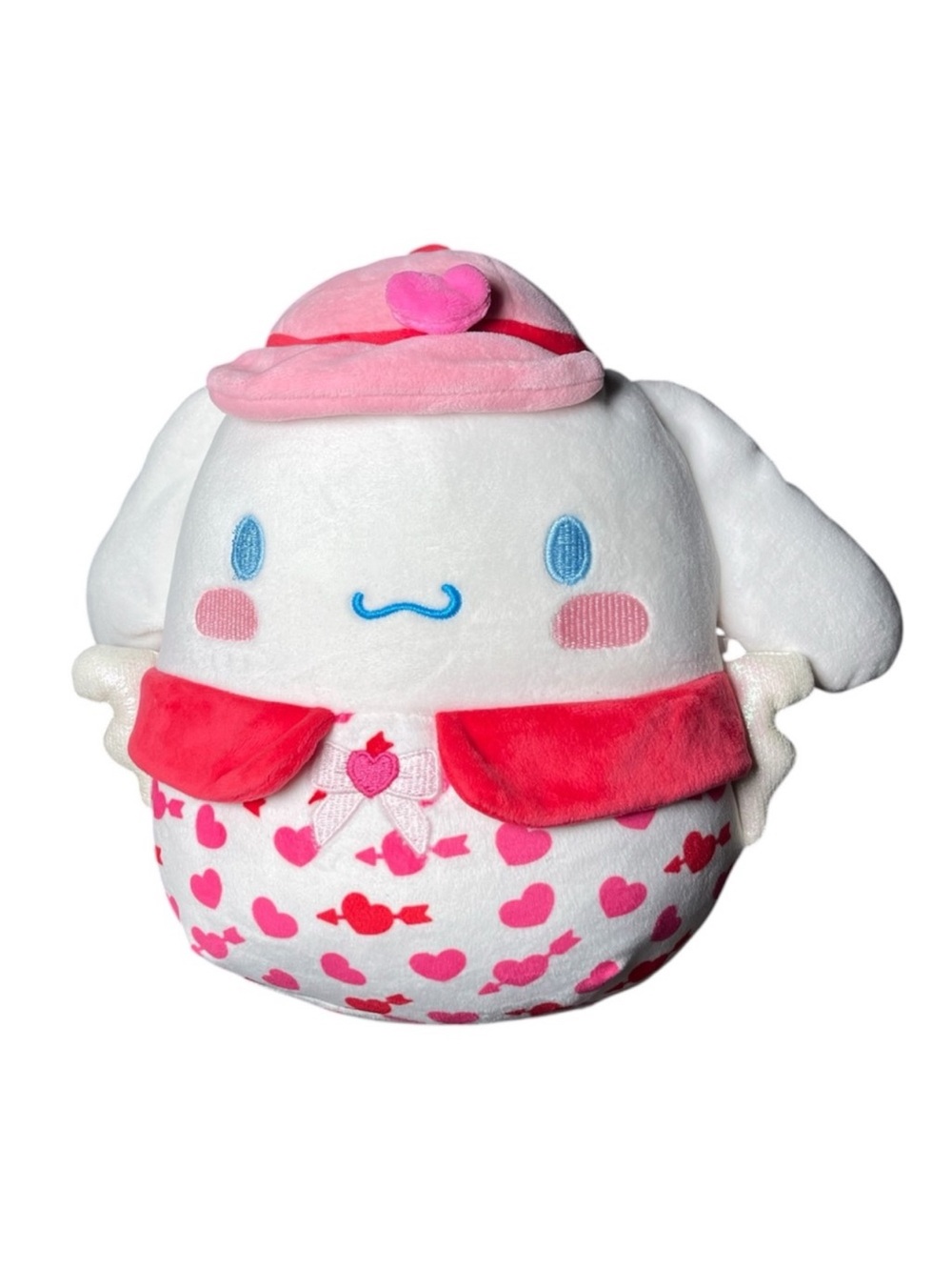 Sanrio Cinnamoroll Plush with Red and Pink Heart Pattern valentine’s Day Pillow